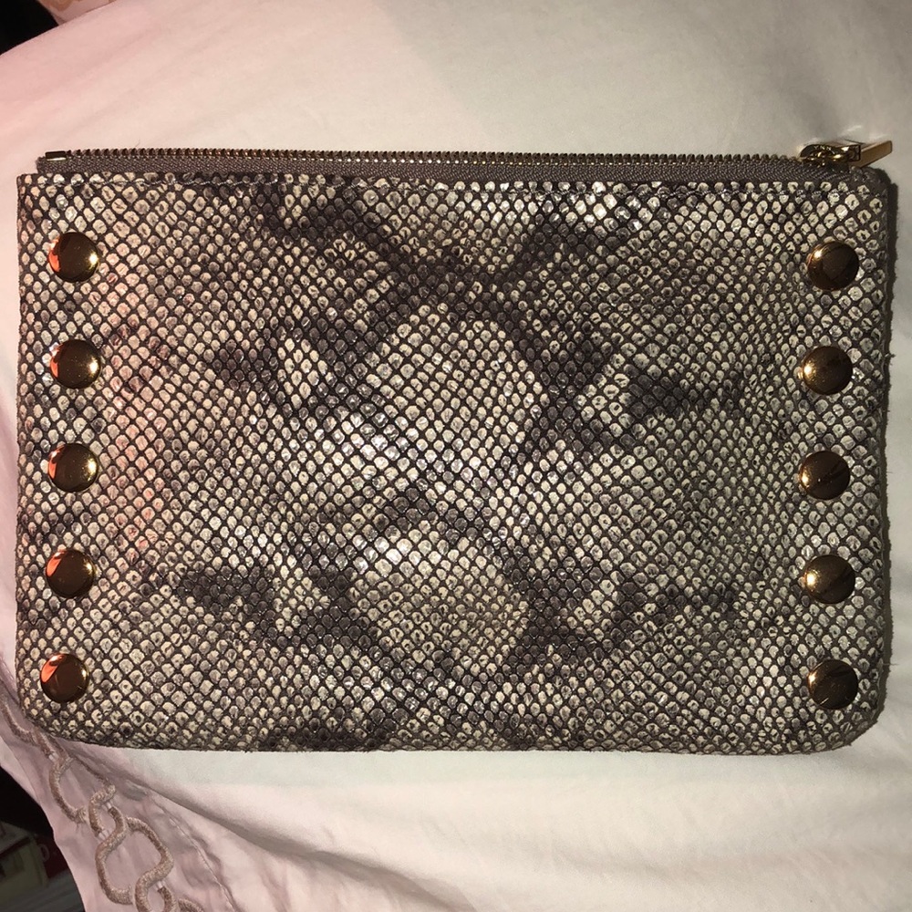 Hammitt Clutch snake print. With crossbody strap